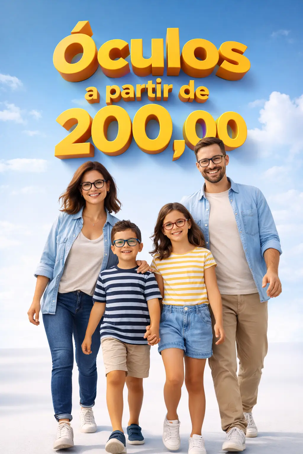 Cliente satisfeita com óculos novos